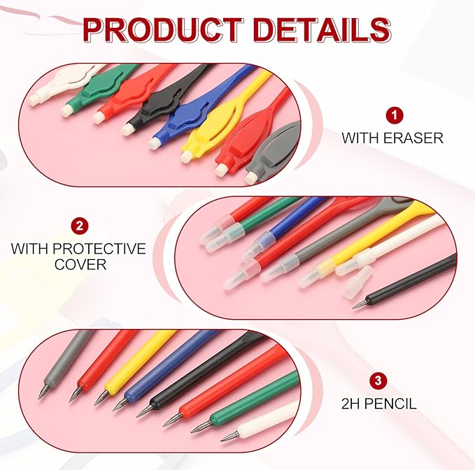 PATIKIL 2H Pencils, 12 Pack Golf Scoring Pencils with Eraser Mechanical Plastic Bulk for Sport Games Meeting Office, Red