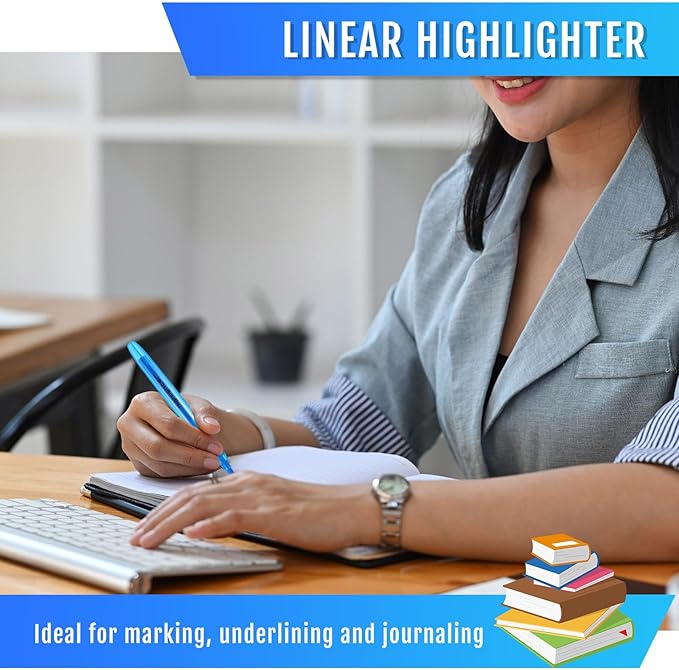 Fuutreo 60 Pack Pastel Highlighters Bulk Bright Color Highlighter Marker Chisel Tip Dry Quickly Safe Highlighter Pens Fluorescent Ink for Adults Home School Office(Blue)