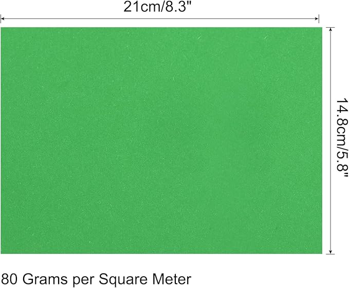 MECCANIXITY 100 Sheets Colored Copy Paper 8.3 x 5.8 Inch Printer Paper 80gsm Dark Green for Office Printing, Document Copying, Invitations, Forms, Art Projects