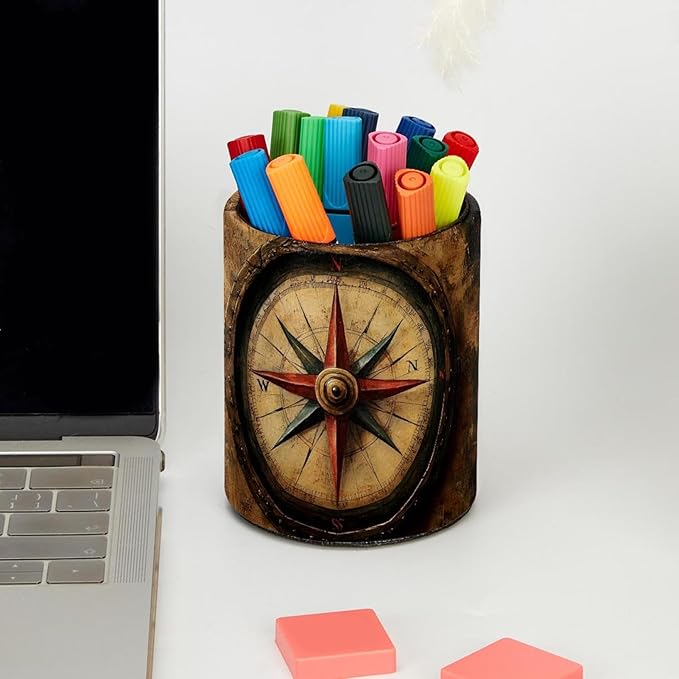 Pen Holder for Desk, _Compass (1) Pencil Holder, Cup Holder for Desk Office, Pen Organizer