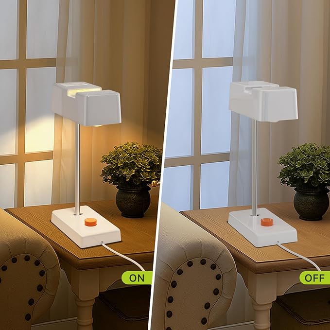 Mid -Century Modern White Desk Lamp-350° Rotatable Shade, 44° Swing Arm, Adjustable Bedside Table Lamp for Reading, Living Room, Bedroom, Home Office