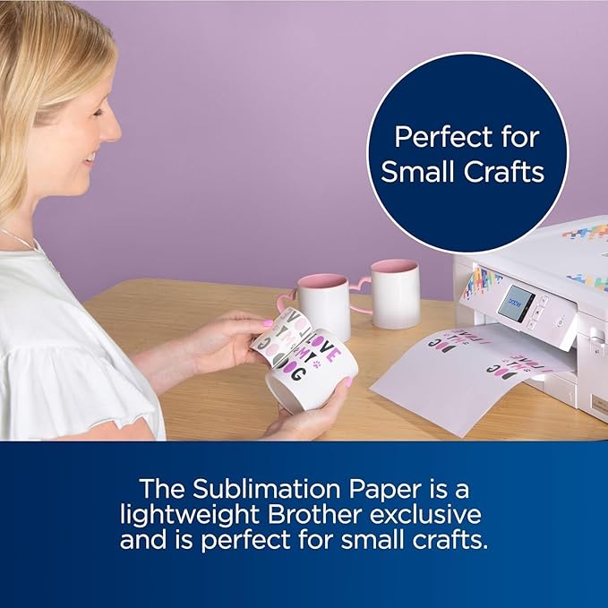 Brother Sublimation Printer, High-Speed Printing with Wireless Connectivity, and Sublimation Paper, 100 Sheets