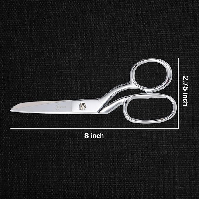 Stainless Steel Fabric Scissors – Professional Senior Tailor Sewing Scissors, Sharp Durable, Easily Cut Multiple Layers Fabrics, 8-Inch