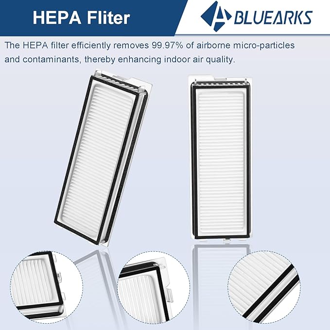 Bluearks 19Pcs Replacement Parts for Roborock Q Revo S/Qrevo Pro/Qrevo Plus【Not for Qrevo】 Qrevo Vacuum Cleaner Accessories Kit,1 Main Brush 4 Mop Pads 4 Side Brush 4 Hepa Filters 6 Vacuum Bags