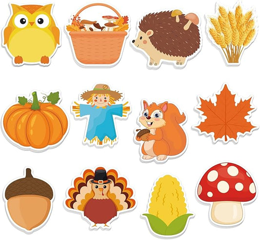 600 Thanksgiving Fall Sticky Notes, Cute Pumpkin Squirrel Turkey Sticky Notes Autumn Sticky Notepad Self Sticky Memo Pads for Fall Thanksgiving Harvest Party Favors Home Office School Supplies