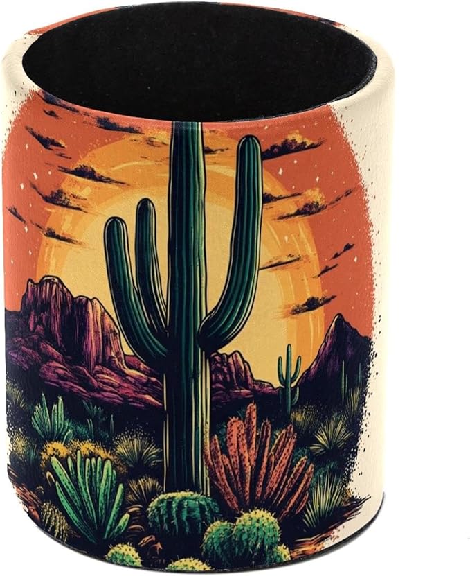 Pen Holder Pencil Holder for desk, Round Desktop Organizer Desert (2) Pencil Cup for Office, School, Home and Stationary Supplies