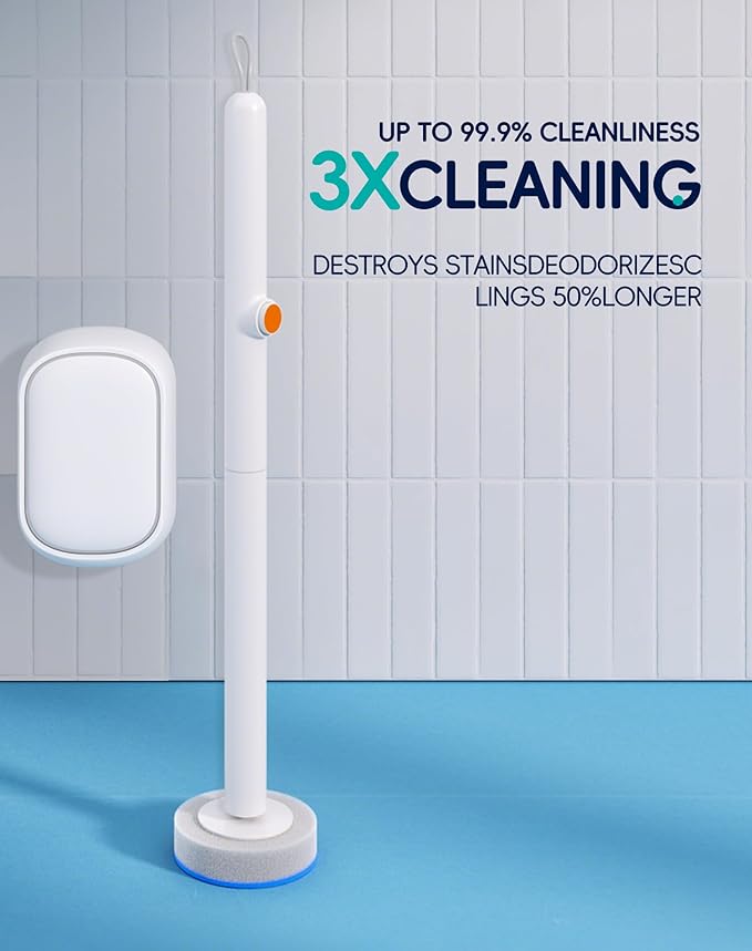 LFBEAR Disposable Toilet Cleaning System - Toilet Wand Kit with 36 High-Performance Refills, Wall Mounted Brush and Holder for Deep Cleaning Bathroom (Brush + 36 Refills)