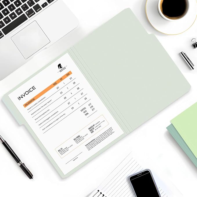 SUNEE File Folders, 120 Pack Manilla Folders 8.5 x 11, Colored File Folders Home Office School Supplies for Documents Files Paper, 6 Morandi Colors