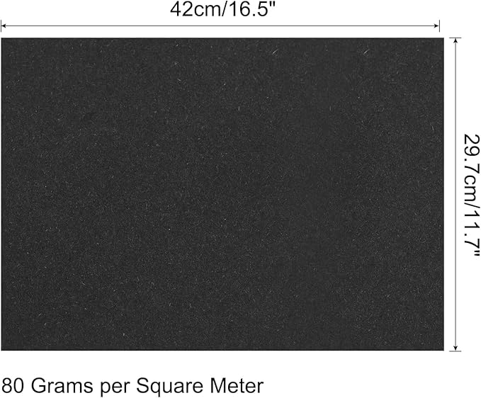 MECCANIXITY 25 Sheets Colored Copy Paper 16.5 x 11.7 Inch Printer Paper 80gsm Black for Office Printing, Document Copying, Invitations, Forms, Art Projects