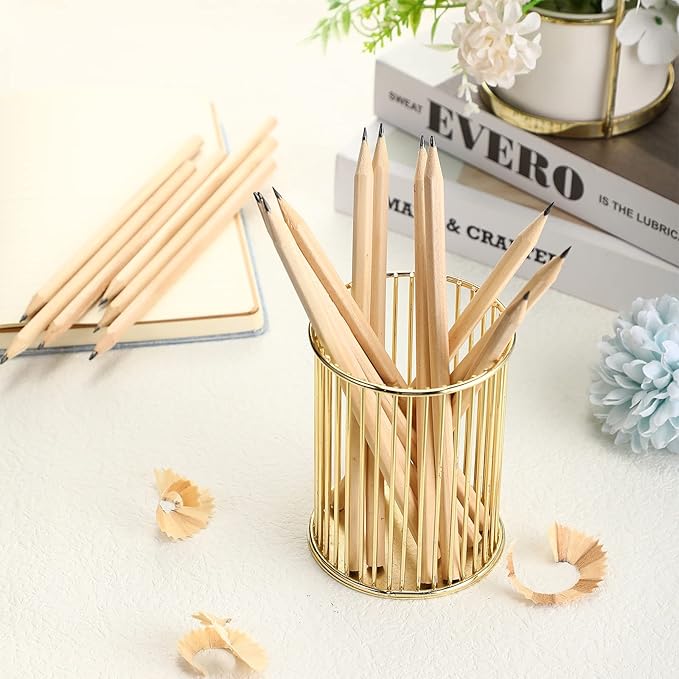 Fumete 100 Pieces Wooden Pencils Bulk No Eraser Hexagonal HB Graphite Unsharpened Natural Wood Pencils Without Erasers Christmas Classroom Gifts for Students Bulk Christmas Goodie Bag Stuffers