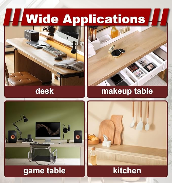 3 Tier Clamp On Desk Organizer Shelf,Large Clip Desktop or Under-Desk Adjustable Metal Storage Tray, Computer Table Organizer for Office Desk