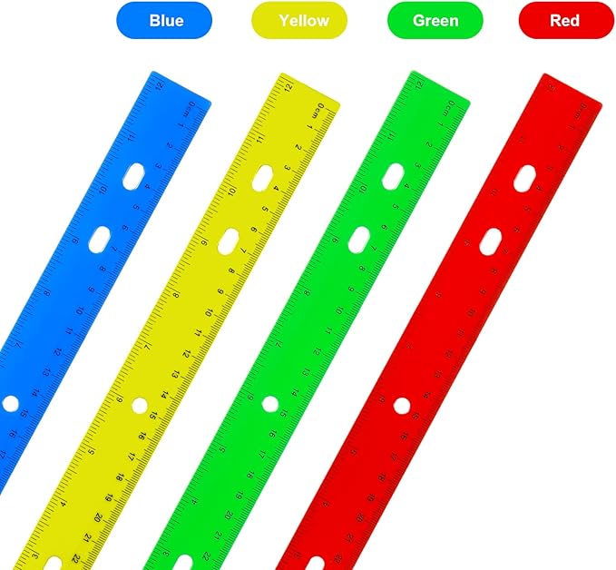 TaoBary 60 Pcs Operation Christmas 12 Inch Plastic Ruler Bulk Operation Christmas Plastic Straight Ruler with Inches and Centimeters for Xmas Gifts Bags Stuffers Halloween Party Supplies