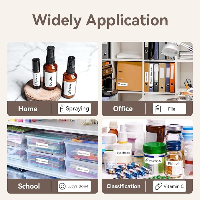 NIIMBOT D11 Label Maker Tape D110 Labels 3Rolls, Self-Adhesive Labeling Tape Replacement 0.55" X 1.18" (14 X 30mm) Clear Label Refills for Home Office, 630 Labels/3Rolls, Clear