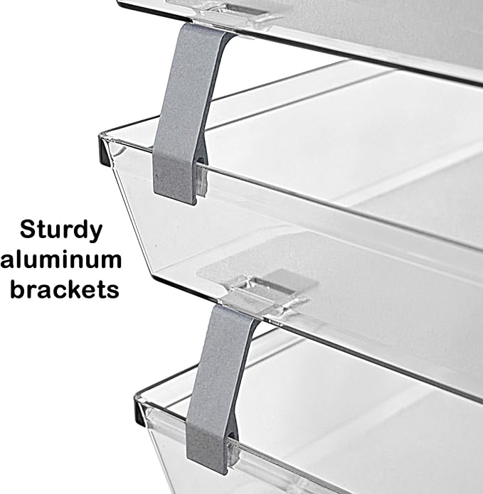 Acrimet Facility 4 Tier Letter Tray, Side Load, Letter Size/A4, Desktop File Organizer, Plastic (Clear Crystal)