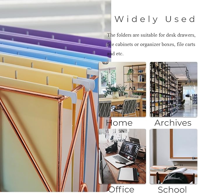 Y YOMA 6 Pack Decorative Hanging File Folders Letter Size Cute Hanging Folder Pretty File Folder Organizer for Filing Cabinet Office Home with 1/5-Cut Adjustable Tabs, Gradient Glow