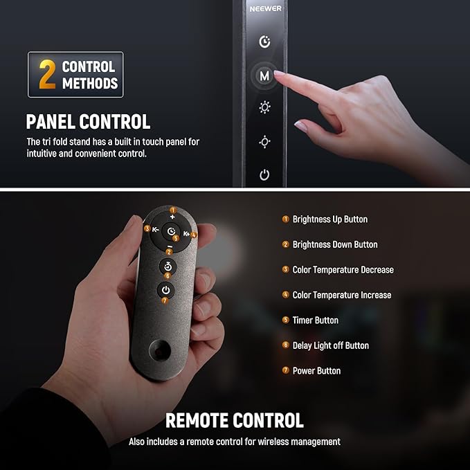 NEEWER Basics 18W 7" Desk Ring Light with Stand, Lighting for Video Conference Streaming Recording Makeup Phone Selfie Computer Laptop Zoom, Full Screen LED Circle Ringlight with Arm & C Clamp, R18