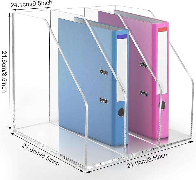 Acrylic Paper Tray Stackable Letter Organizers, Clear Paper Desk Organizer, 3-Tier, Desk A4 File Holder for Office Document Desktop File