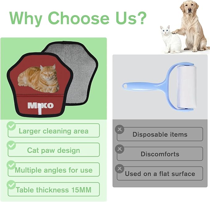 XIOBODR Personalized Pet Hair Remover Glove for Dogs & Cats - Custom Photo & Name Magic Brush for Dog Cat Hair Removal, Reusable Electrostatic Pet Hair Gloves for Furniture Carpet Couch, Photo Red