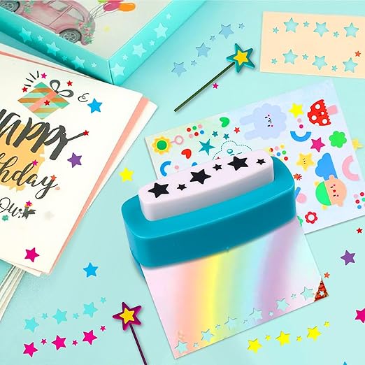 Star Paper Punch, Star Hole Punch for Crafting, Multiple Stars Punches for Paper Crafts, Stars Shaped Hole Punches, Starcut Puncher Crafts Puncher for Card Making, Scrapbooking