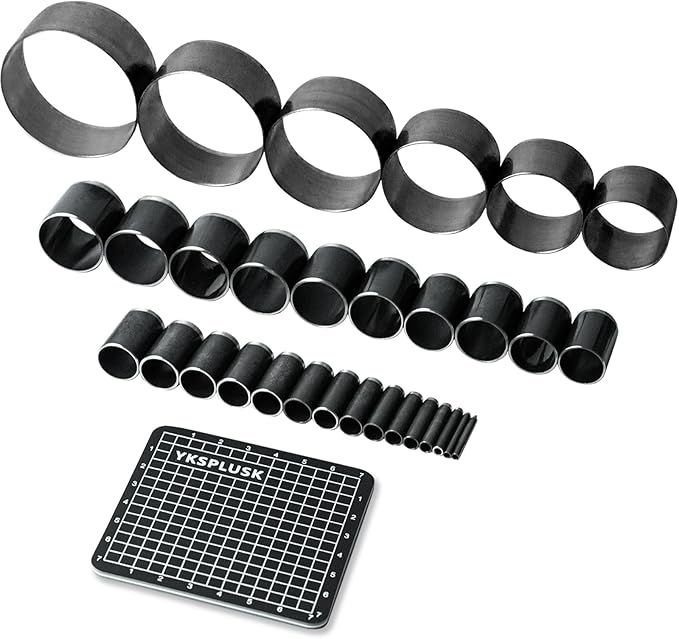 Leather Circle Cutter Tool Set, 31 Pieces Circle Punch Tools 1-25mm 30 35 40 45 50 55mm, High Carbon Steel Round Leather Cutting Dies - Hole Punch Tool Kit for DIY Crafts