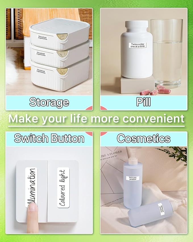 D30 Label Tape 3 Rolls White Thermal Sticker Paper Compatible with Phomemo D30 Printer 12mm x 40mm Label Maker Tape Refills Self-Adhesive Thermal Labels 160 Pcs/Roll