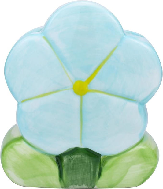 Flower Pen Holder Blue Desk Accessories Aesthetic Cute Toothbrush Holder Makeup Pencil Holder Office Home Decor Birthday Gifts for Women Vanity Kawaii Kitchen Utensil Holder