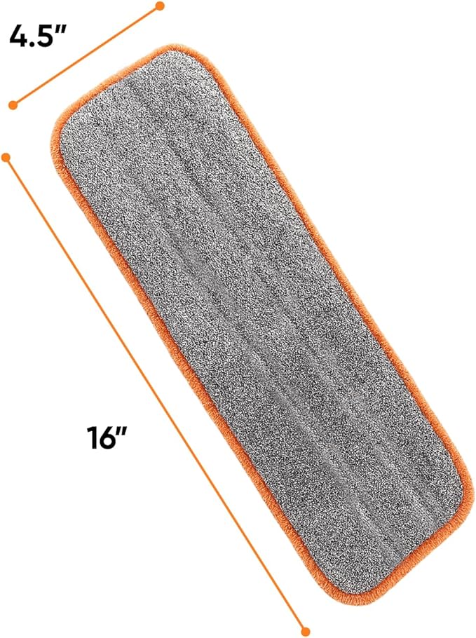 Superio Self-Wringing Microfiber Cleaning Mop with Hands-Free Wringing Blade and 2-Pack Reusable & Washable 8" x 4.5" Microfiber Mopping Pad for Home, Kitchen, Bathroom, Streak-Free Cleaning