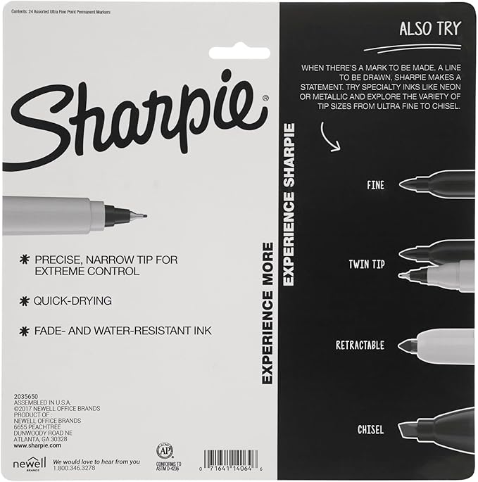 Sharpie Permanent Markers Ultra Fine Point Cosmic Color Limited Edition 24 Count