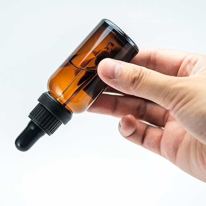 YIZHAO Black Glass Dropper Bottle 1oz, Tincture Bottles with Glass Dropper, for Essential Oils, Aromatherapy, Cosmetic, Laboratory, Pharmacy, Liquids, Travel –12 Pcs