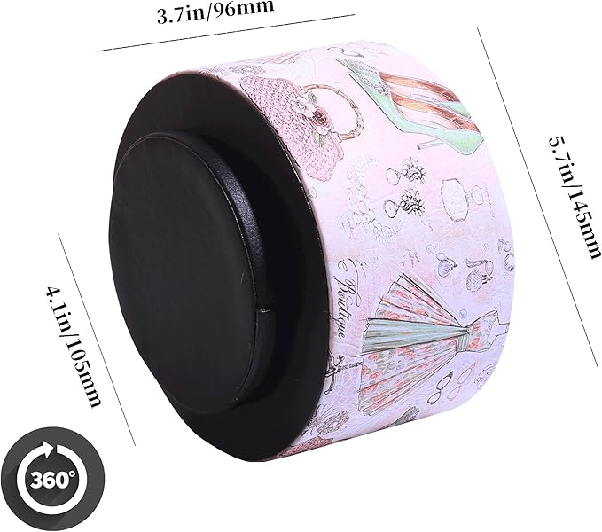 360° Rotate Desk Pen Organizer, Makeup Brush Holder Organizer, Makeup Organizers Countertop, TV Remote Control Holder,Leather Remote Caddy,Dual-Purpose Art Supply Pencil Cup (Fashion illustration)