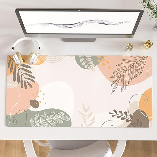 QiyI Large Mouse Pad, Extended Desk Mat for Desktop, PU Leather Waterproof Gaming Mousepad, Computer Desk Accessories Protector Writing Pads for School Office Home 31.5" x 15.7" - Abstract Branches