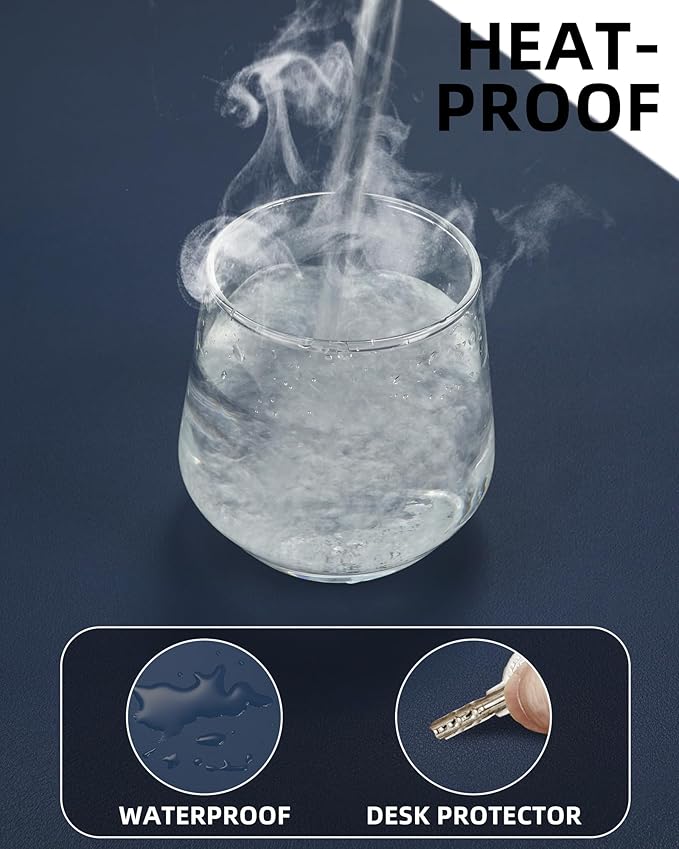 Extra Large Desk Mat - 63"x 17" Non-Slip Desk Pad for Office and Home - Ideal for Large Mouse Pad and Desk Mats on Top of Desks(Midnight Blue)