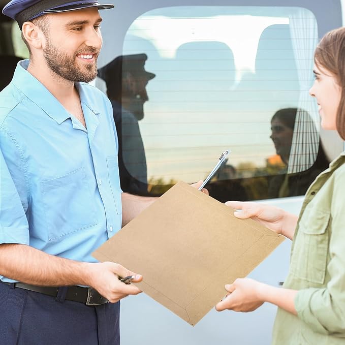 50 Pack Rigid Mailers 9.5x12.5 inch, Self Seal Photo Document Mailers, Stay Flat Kraft Cardboard Envelopes for Photos, Document, CD(Kraft Browm)