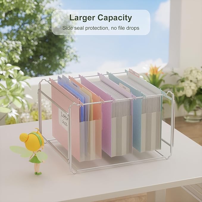 Extra Capacity Hanging File Folders, 3.15" Reinforced Wheat Straw Expanding Hanging Folder Letter Size, Heavy Duty for Filing Cabinets, File Organizer for Office & Home-Strawberry Pink-3 Packs