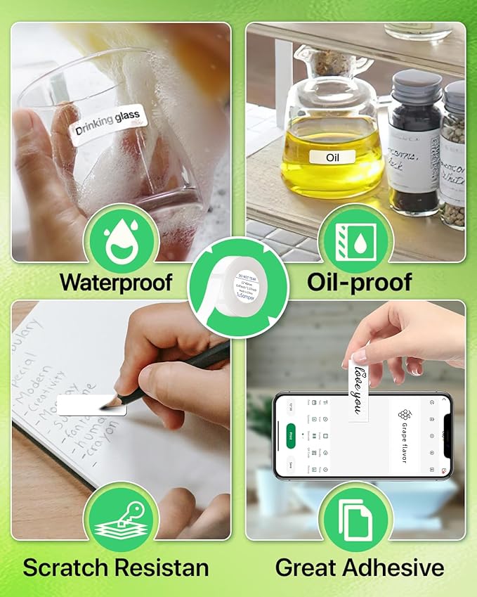 D30 Label Tape 3 Rolls White Thermal Sticker Paper Compatible with Phomemo D30 Printer 12mm x 40mm Label Maker Tape Refills Self-Adhesive Thermal Labels 160 Pcs/Roll