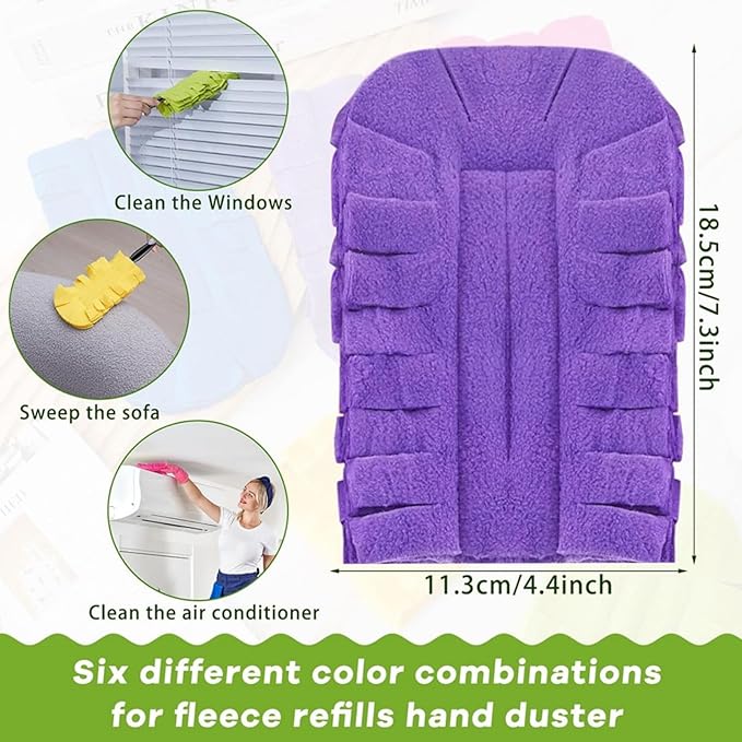 360° Electrostatic Duster Refills — The Sustainable Choice for a Dust-Free Home, Washable & Reusable, High-Density Microfiber (1 Handle + 3 Refills)