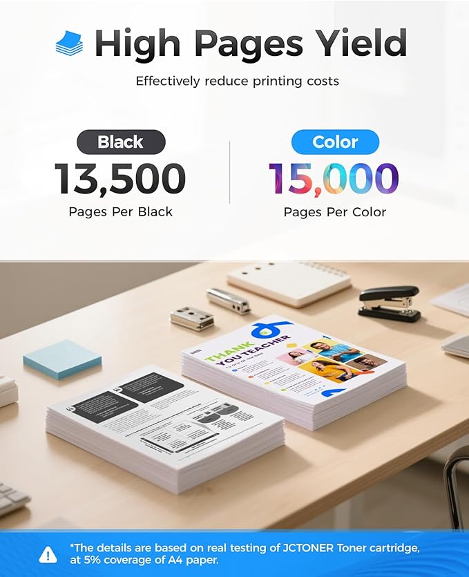 650A Toner Cartridge Set 4-Pack High Yield with Chip Replacement for HP 650A CE270A CE271A CE272A CE273A Compatible with HP Color LaserJet Enterprise CP5525 CP5525dn CP5525n CP5525xh Printer Ink Black