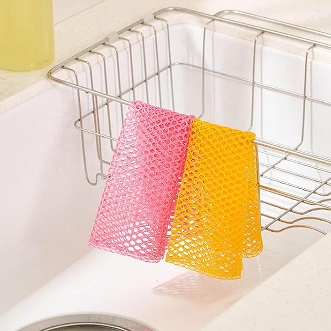 Dish Washing Net Scrubber/Innovative Mesh Cloth, Quick Dry - No More Sponges with Smell / 11.5 by 11.5 inches/Advanced Raw Material-Polypropylene 100% (Mint10 Gray10)