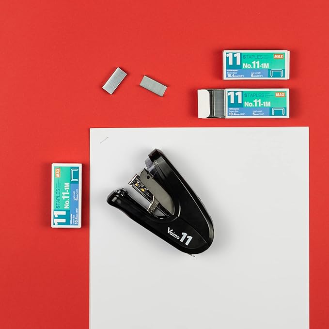 Max Vaimo HD-11FLK Flat Clinch Stapler with 3 Boxes Staples (35 Sheets)