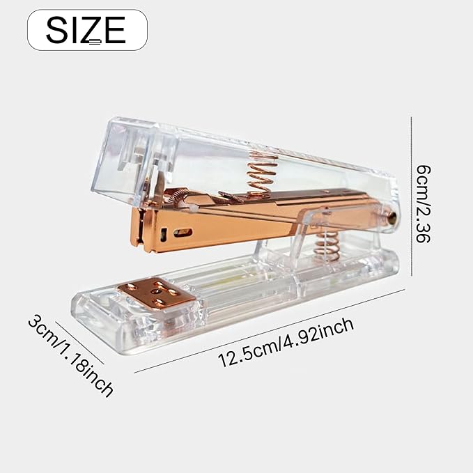 Gold Acrylic Stapler, Cute Office Stapler with 25 Sheets Capacity and Hold 100 Staples Unique and Stylish Design for Home Office Desktop (Piano-Key/High Note) (High Note)