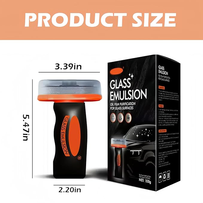 Oil Film Remover for Car Windshields and Windows, New Car Glass Oil Film Cleaner for Paint/Wheels Improve Driving Visibility Universal Anti-Rain Fog Glass Brush (2, Black)