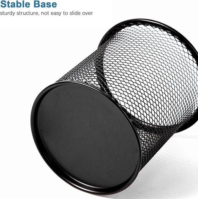 Marte Vanci Mesh Pencil Holder Pen Holder for Desk Metal Pencil Cup Holder Desktop Pencil Marker Brush Organizer for Home Office Multicolor 4 Packs