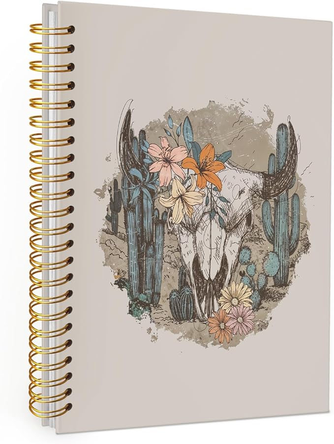 Wheatwin Western Spiral Notebook, Western Gifts for Women, Cowgirl Western Office School Supplies Journal, 5.5x8.3 Inch
