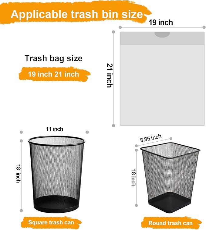TECHSHARE Biodegradable 100 Count 6 Gallon Trash Bags, Compostable, Non-Toxic, Odorless, Leakproof, Strong and Durable, Suitable for Kitchen, Bedroom, Living Room, Bathroom, Office