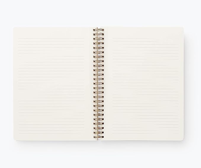 RIFLE PAPER CO. Colette Spiral-Bound Notebook, 150 Pages, Inner Storage Pocket Folders, Full Color Cover Features Metallic Gold Foil Accents. 8.25" L x 6.25" W