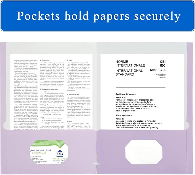 Zzrywuty File Folders with Pockets Letter Size, 25-Pack Paper Folders with Card Slot, Two Pocket Folders for School Students, Businessmen, Home and Office Workers（Purple）
