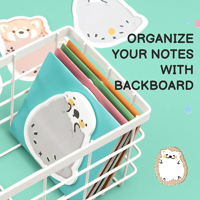 M&G Puffy Animal Sticky Notes, 4 Pads 120 Sheets, 3 x 2 Inch Cute Cartoon Memo Pads, Foldable Stand Self-Stick Notes for School Office Home