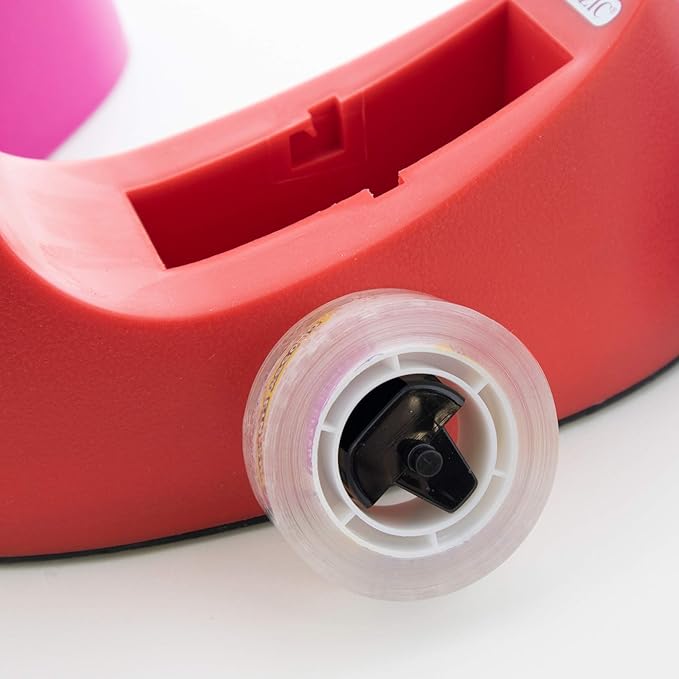 BAZIC Desktop Tape Dispenser w/Tape Refill 3/4" x 250", 1" Core Weighted Non-Skid Base, Sharpe Blade Tapes Holder, Blue Color, 1-Pack