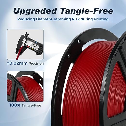 FLASHFORGE Rapid PLA Filament 1.75mm Ruby Red, 500mm/s High Speed Printing, 3D Printer Filament 1kg Spool, Dimensional Accuracy +/- 0.02mm, Enjoy Exceptional Print Quality
