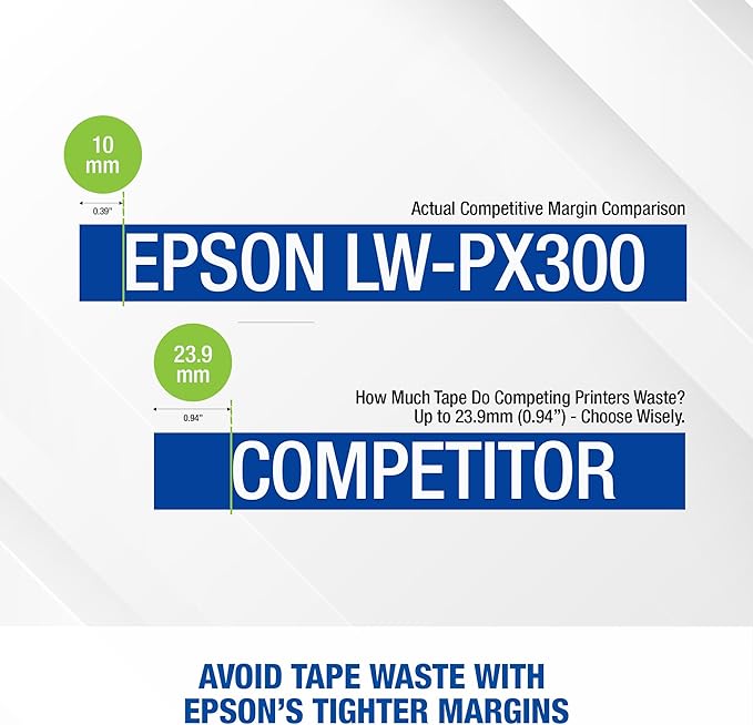 LABELWORKS Epson LW-PX300 Industrial Label Maker for Office – Compatible with Stickers, Magnets, and Shrink Tube, Portable Handheld Design, Label Maker and Tape Only